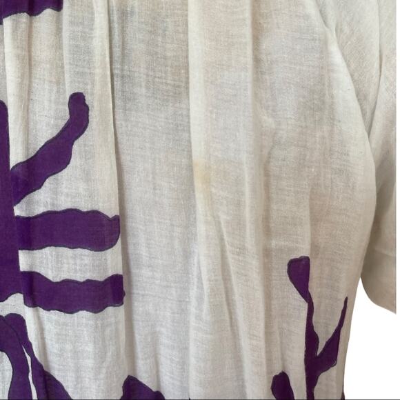 Top Dress Coverup beaded details on neckline white blue purple size XL - Picture 7 of 10